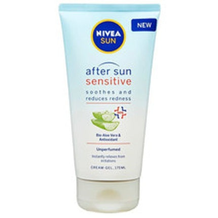 Nivea After Sun Sensitive SOS Soothing Gel Cream, 175ml Cooling After Sun Care for Sensitive Skin