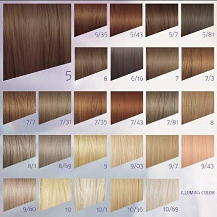 Wella Professionals Illumina Color 5/43 Light Red Gold Brown Permanent Hair Color, 60ml