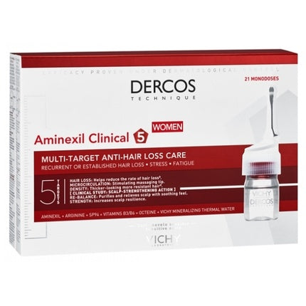 Vichy Dercos Aminexil Clinical 5 Multi-Purpose Anti-Hair Loss Treatment for Women, 21 x 6ml Hair & Scalp Care