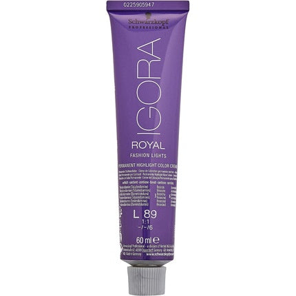 Schwarzkopf Professional Igora Royal Fashion Lights L-89 Red Violet Permanent Highlight Hair Color Cream, 60ml