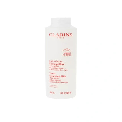 Clarins Velvet Cleansing Milk, 400ml Gentle Makeup Remover & Face Cleanser for Normal to Dry Skin