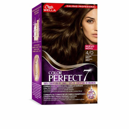 Wella Color Perfect 4/0 Medium Brown Permanent Hair Colour | 100% Grey Coverage