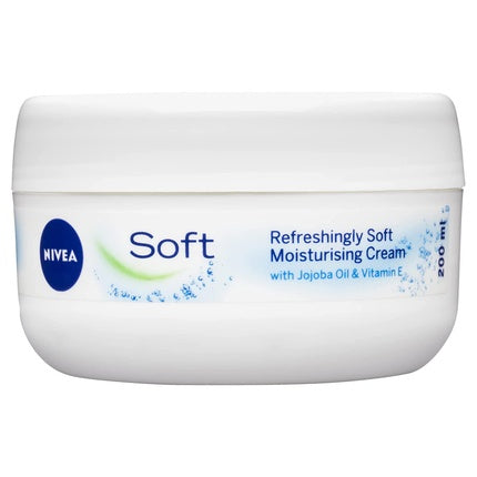 Nivea Soft Moisturizing Cream, 200ml Lightweight All-Purpose Face, Hand & Body Moisturiser with Jojoba Oil & Vitamin E