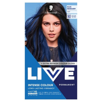 Schwarzkopf Live Intense Colour Hair Dye U67 Blue Mercury Permanent Hair Color