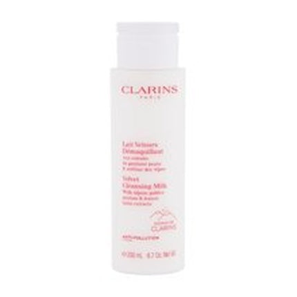 Clarins Velvet Cleansing Milk, 200ml Gentle Makeup Remover & Facial Cleanser for Normal to Dry Skin