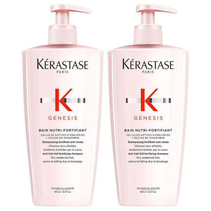 Kérastase Genesis Bain Nutri-Fortifiant Shampoo & Fondant Conditioner Duo, 1000ml Hair Care Set