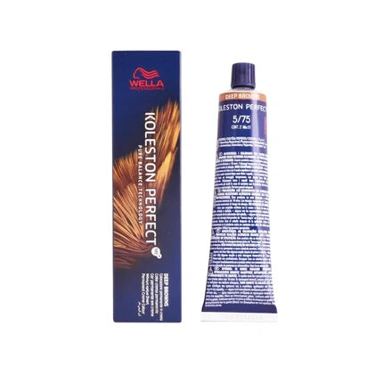 Wella Professionals Koleston Perfect ME+ 5/75 Deep Browns Light Brown Brown Mahogany Permanent Hair Color, 60ml