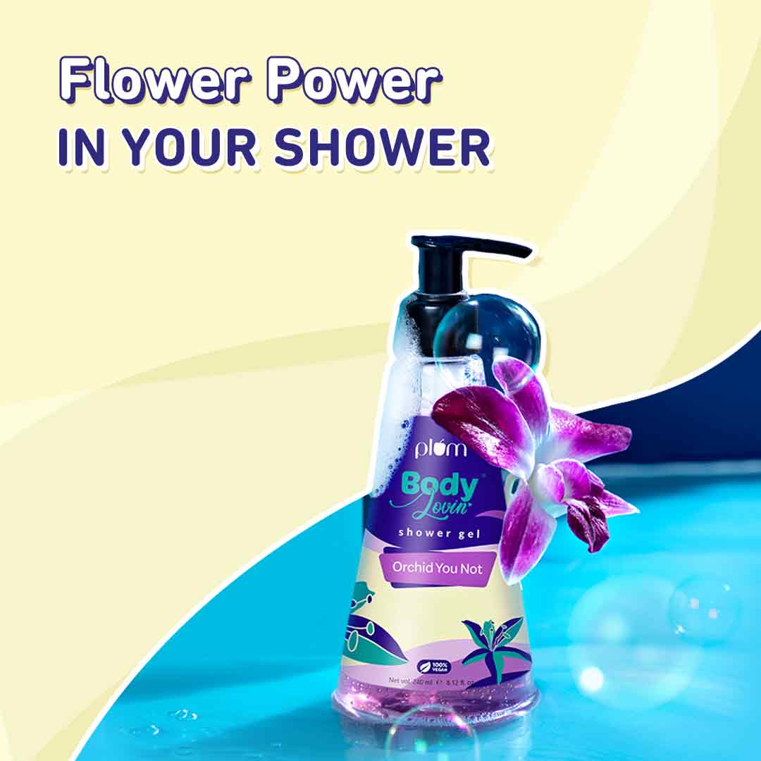Plum Orchid You Not Shower Gel by Plum BodyLovin' | SLS-Free | Hydrating Formula | Citrusy-Floral Fragrance | Aloe-Infused Body Wash, 240ml Buy at Indicrest Image 3