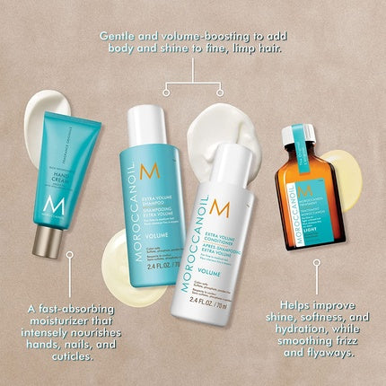 Moroccanoil Volume Travel Set | Volumizing Shampoo, Conditioner & Hair Treatment Travel Kit