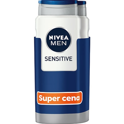 Nivea Men Sensitive Shower Gel Twin Pack 2 x 500ml Body, Face & Hair Wash for Sensitive Skin
