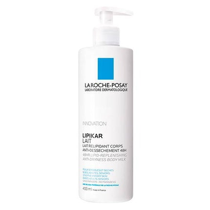 La Roche-Posay Lipikar Body Milk, 400ml 48H Anti-Dryness Moisturising Body Milk for Dry & Sensitive Skin