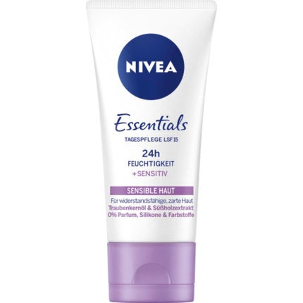 Nivea Soothing Day Cream 24H Moisture SPF 15 Fragrance-Free Face Cream Daily Moisturizer for Sensitive Skin