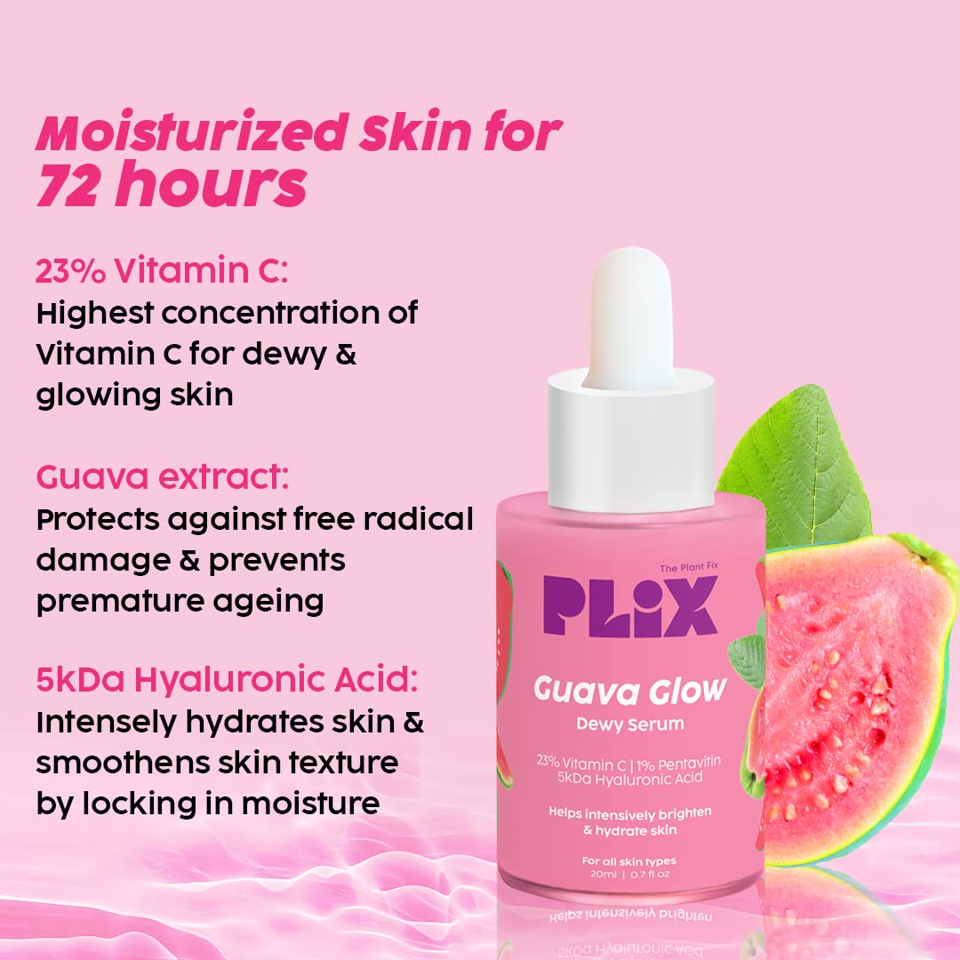 Plix Guava 10% Vitamin C Face Serum For Brighter & Glowing Skin, 30ml Buy at Indicrest Image 3