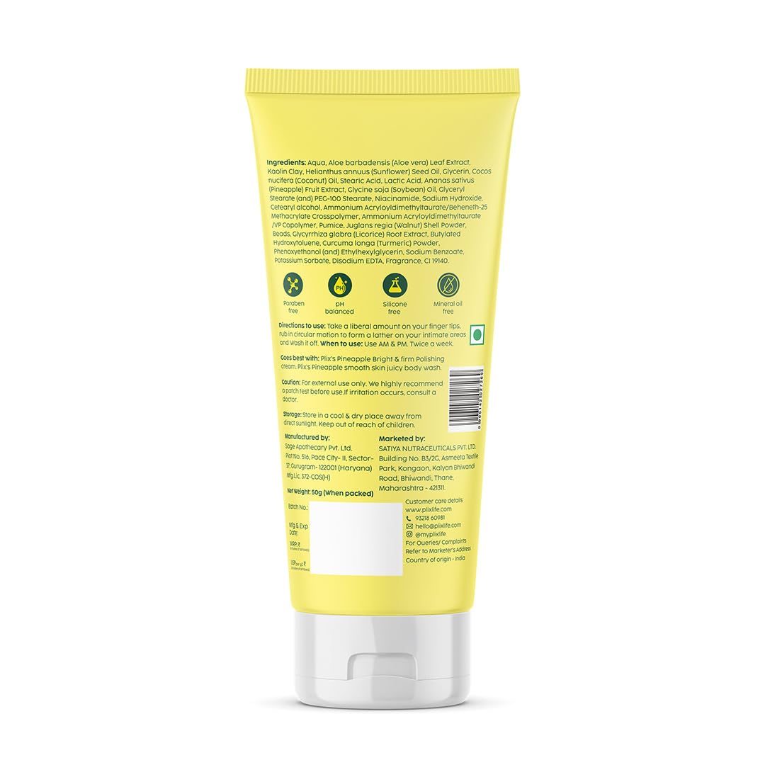 Plix Pineapple Soft & Smooth Juicy Scrub| For Bright Intimate Area, 50g Buy at Indicrest Image 2