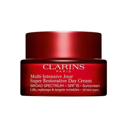 Clarins Super Restorative Day Cream SPF 15, 50ml – Anti-Ageing Daily Moisturiser for All Skin Types