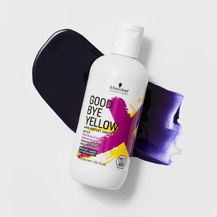 Schwarzkopf Professional Goodbye Yellow Neutralizing Shampoo, 300ml – Anti-Brass Purple Shampoo for Blonde, Grey & Lightened Hair