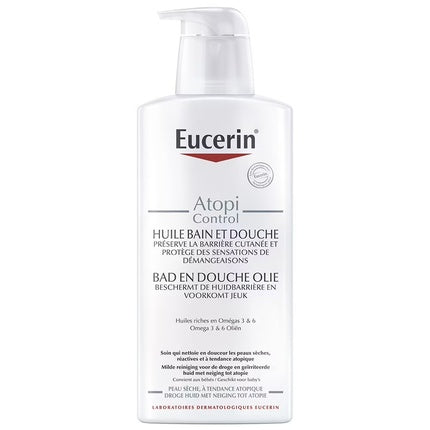 Eucerin AtopiControl Bath & Shower Oil, 400ml Nourishing Cleanser for Dry & Irritable Skin
