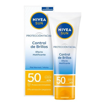 Nivea UV Face Shine Control Cream SPF 50, 50ml Mattifying Facial Sunscreen