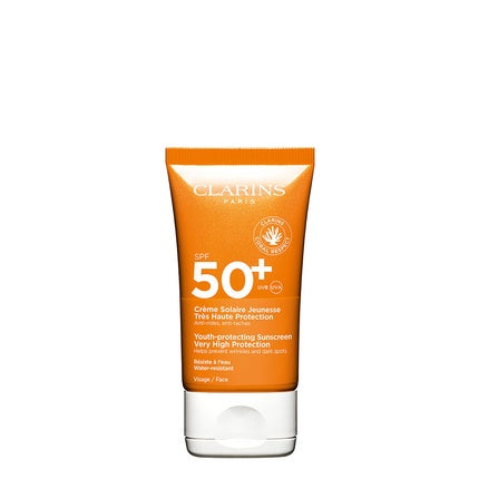 Clarins Youth Protection Sunscreen Cream SPF 50, 50ml | High Protection Face Sunscreen for Daily UV Defense