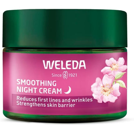 Weleda Wild Rose & White Tea Smoothing Night Cream, 40ml | Nourishing Overnight Face Cream for All Skin Types