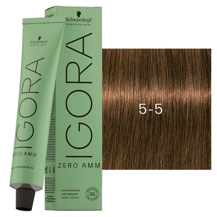 Schwarzkopf Professional IGORA ZERO AMM 5-5 Light Brown Gold, 60ml Permanent Hair Color