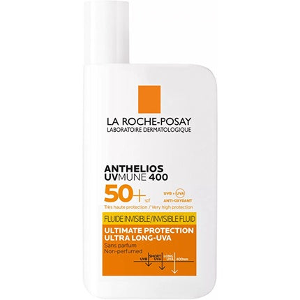 La Roche-Posay Anthelios UVMune 400 Invisible Fluid SPF 50+ (50ml) – Lightweight Broad Spectrum Sunscreen for Sensitive Skin