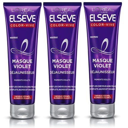 L'Oréal Paris Elvive Color Vive Purple Hair Mask, 150ml | Violet Neutralising Mask for Blonde, Bleached & Grey Hair