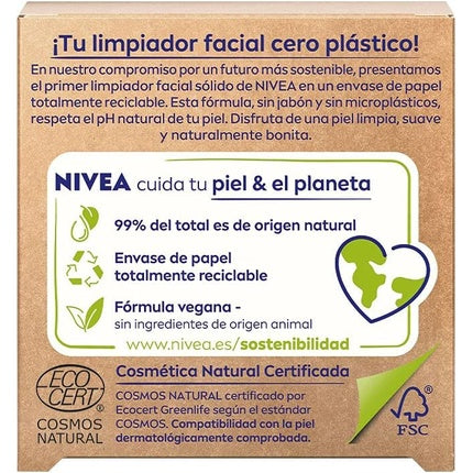 Nivea Naturally Clean Radiant Skin Solid Facial Cleanser, 75g Cleansing Bar for Bright & Refreshed Skin
