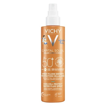 Vichy Capital Soleil Kids Cell Protect Water Fluid Spray SPF 50+ (200ml) Sunscreen for Children