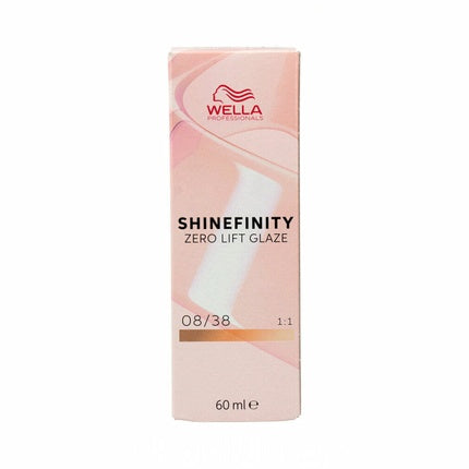 Wella Professionals Shinefinity Zero Lift Glaze 08/38 Honey Latte Demi-Permanent Hair Color, 60ml