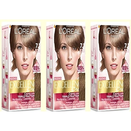 L'Oreal Paris Excellence Creme 7.1 Ash Blonde Permanent Hair Color Hair Dye Kit