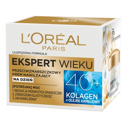 L'Oréal Paris Age Specialist Expert Age 40+ Anti-Wrinkle Day Cream, 50ml | Daily Hydrating Face Moisturizer for Mature Skin