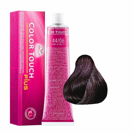 Wella Professionals Color Touch Plus Hair Colour 44/06 Intense Medium Natural Red Brown, 60ml for Grey Hair
