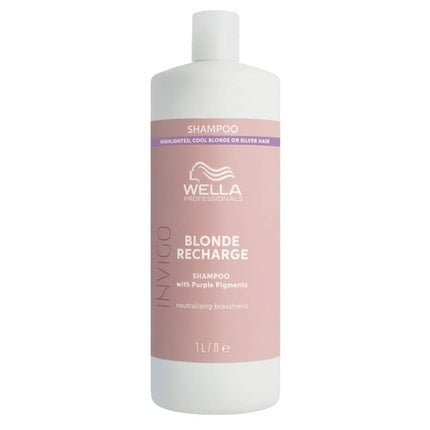 Wella Professionals Invigo Blonde Recharge Shampoo, 1000ml Color Refresh Shampoo for Blonde Hair