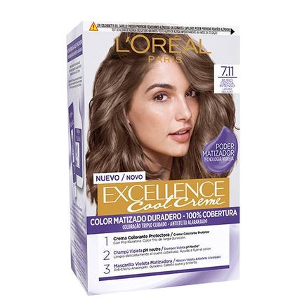 L'Oréal Paris Excellence Cool Crème 7.11 Cool Blonde Permanent Hair Colour, 192ml