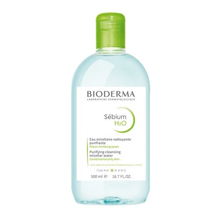 Bioderma Sébium H2O Micellar Water, 500ml Purifying Cleansing Solution for Combination & Oily Skin