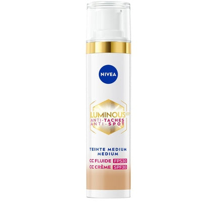 Nivea Cellular Luminous630 CC Fluid Medium SPF 30 | Medium-Tint Brightening CC Cream with Sun Protection