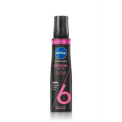 Beiersdorf Nivea Hair Mousse Extreme Hold, 150ml Styling Foam for Long-Lasting Hair Control