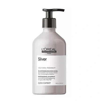 L'Oreal Professionnel Serie Expert Silver Shampoo, 500ml for Grey, White & Lightened Hair