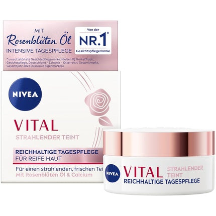 Nivea Vital Radiant Complexion Rich Day Cream for Mature Skin Nourishing Face Moisturiser