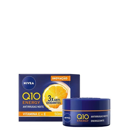 Nivea Q10 Energy Recharging Night Cream, 50ml Overnight Hydrating Anti-Wrinkle Face Cream
