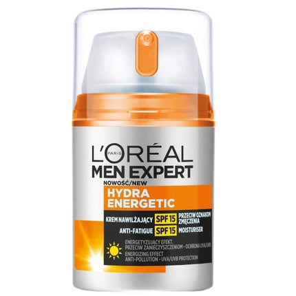 L'Oréal Men Expert Hydra Energetic Moisturising Cream SPF15, 50ml Anti-Fatigue Daily Face Moisturiser