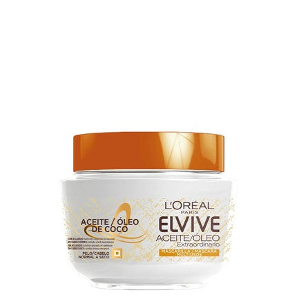 L'Oréal Paris Elvive Extraordinary Oil Coconut Hair Mask, 300ml - Deep Nourishing Hair Mask for Dry Hair