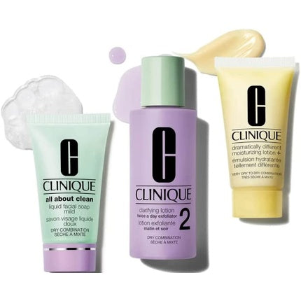Clinique 3-Step Intro System - Daily Cleanse, Exfoliate & Hydrate Skincare Set