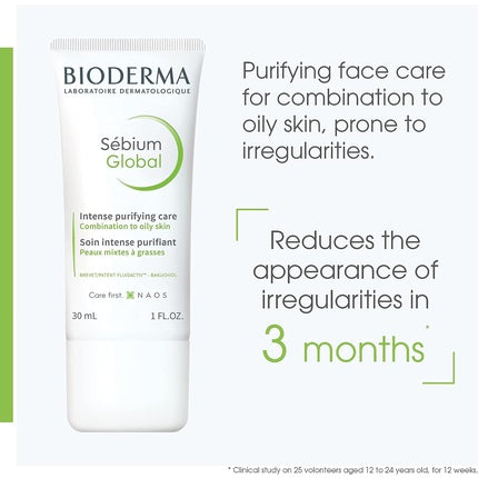 Bioderma Sébium Global Intense Purifying Care Face Serum, 30ml – Purifying Moisturiser for Blemish-Prone & Oily Skin