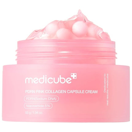 Medicube Salmon DNA PDRN Pink Collagen Capsule Cream Face Moisturizer, 55g Hydrating Moisturizing Cream