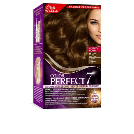 Wella Color Perfect 5/0 Light Brown Permanent Hair Colour 4 Pack | 100% Grey Coverage