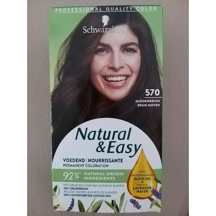 Schwarzkopf Natural & Easy Permanent Hair Color 570 Medium Brown Hair Dye