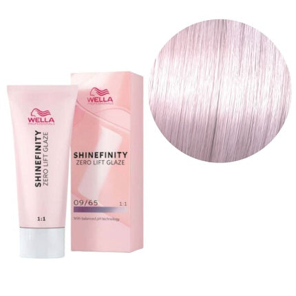 Wella Professionals Shinefinity 09/65 Pink Shimmer Zero Lift Glaze Demi-Permanent Hair Color, 60ml
