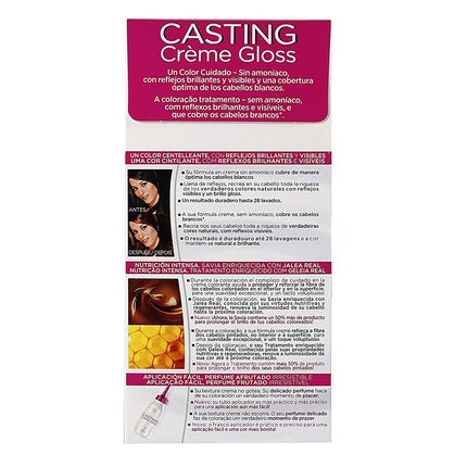 L'Oreal Paris Casting Creme Gloss Hair Color 535 Chocolate, 600g Ammonia-Free Hair Colour Kit